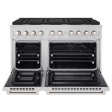 ZLINE 4-Piece Appliance Package - 48-Inch Paramount Dual Fuel Range, Wall Mount Range Hood, 36-Inch French Door Refrigerator, Dishwasher, in Stainless Steel