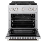 ZLINE 3-Piece Appliance Package - 30-Inch Paramount Gas Range, 36-Inch French Door Refrigerator, Dishwasher, in Stainless Steel