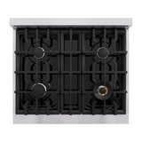 ZLINE 5-Piece Appliance Package - 30-Inch Classic Gas Range, Wall Mount Range Hood, 36-Inch French Door Refrigerator, Dishwasher, and 30-Inch Microwave Drawer in Stainless Steel