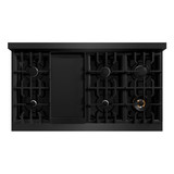 ZLINE 5-Piece Appliance Package - 48-Inch Classic Dual Fuel Range, Wall Mount Range Hood, 36-Inch French Door Refrigerator, Dishwasher, and 30-Inch Microwave Drawer in Black Stainless Steel
