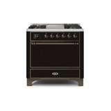 ILVE 36 Inch Majestic II Series Natural/ Propane Gas Burner and Electric Oven Range with 6 Sealed Burners (UM09FDQNS3)