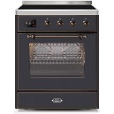 ILVE 30" Majestic II Series Freestanding Electric Single Oven Range with 4 Elements, Triple Glass Cool Door, Convection Oven, TFT Oven Control Display and Child Lock (UMI30NE3)