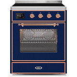 ILVE 30" Majestic II Series Freestanding Electric Single Oven Range with 4 Elements, Triple Glass Cool Door, Convection Oven, TFT Oven Control Display and Child Lock (UMI30NE3)