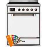 ILVE 30" Majestic II Series Induction Range with 4 Elements 2.3 cu. ft. Total Oven Capacity TFT Oven Control Display (UMI30QNE3)