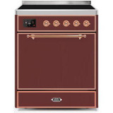 ILVE 30" Majestic II Series Induction Range with 4 Elements 2.3 cu. ft. Total Oven Capacity TFT Oven Control Display (UMI30QNE3)