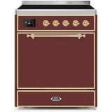 ILVE 30" Majestic II Series Induction Range with 4 Elements 2.3 cu. ft. Total Oven Capacity TFT Oven Control Display (UMI30QNE3)