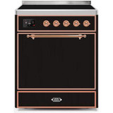 ILVE 30" Majestic II Series Induction Range with 4 Elements 2.3 cu. ft. Total Oven Capacity TFT Oven Control Display (UMI30QNE3)