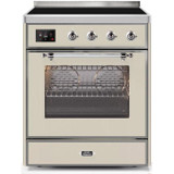 ILVE 30" Majestic II Series Freestanding Electric Single Oven Range with 4 Elements, Triple Glass Cool Door, Convection Oven, TFT Oven Control Display and Child Lock (UMI30NE3)