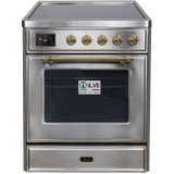 ILVE 30" Majestic II Series Freestanding Electric Single Oven Range with 4 Elements, Triple Glass Cool Door, Convection Oven, TFT Oven Control Display and Child Lock (UMI30NE3)