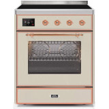 ILVE 30" Majestic II Series Freestanding Electric Single Oven Range with 4 Elements, Triple Glass Cool Door, Convection Oven, TFT Oven Control Display and Child Lock (UMI30NE3)
