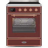 ILVE 30" Majestic II Series Freestanding Electric Single Oven Range with 4 Elements, Triple Glass Cool Door, Convection Oven, TFT Oven Control Display and Child Lock (UMI30NE3)