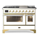 ILVE Majestic II 48 Inch Dual Fuel Range, Double Oven, 8 Burners & Griddle UM12FDNS3