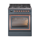 ILVE Nostalgie II Noblesse 30″ Dual Fuel Range Triple Glass Door - UN30NMP