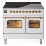 ILVE 40" Nostalgie II Series Freestanding Electric Double Oven Range with 6 Elements, Triple Glass Cool Door, Convection Oven, TFT Oven Control Display and Child Lock - UPDI406NMP
