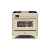 ILVE 36 Inch Majestic II Series Dual Fuel Natural Gas Range with 6 Burners and Griddle with 3.5 cu. ft. Oven Capacity TFT Oven Control Display (UM09FDNS3)