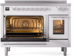 ILVE 48" Professional Plus II Series Freestanding Electric Double Oven Range with 8 Elements, Triple Glass Cool Door, Convection Oven, TFT Oven Control Display and Child Lock - UPI486WMP