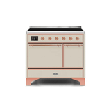 ILVE 40 Inch Majestic II Series Induction Range with 6 Elements Dual Ovens TFT Control Display Solid Oven Door (UMDI10QNS3)
