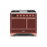 ILVE 40 Inch Majestic II Series Natural/ Propane Gas Burner and Electric Oven Range with 6 Sealed Burners (UMD10FDQNS3)