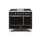 ILVE 40 Inch Majestic II Series Natural/ Propane Gas Burner and Electric Oven Range with 6 Sealed Burners (UMD10FDQNS3)