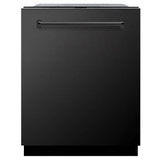 ZLINE 5-Piece Appliance Package - 48-Inch Gas Range, Hood, Refrigerator, Dishwasher, and Microwave Drawer in Black Stainless Steel