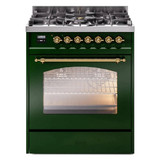ILVE 30" Nostalgie II Series Freestanding Single Oven Dual Fuel Range with 5 Sealed Burners - UP30NMP