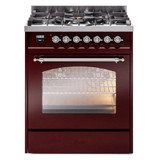 ILVE 30" Nostalgie II Series Freestanding Single Oven Dual Fuel Range with 5 Sealed Burners - UP30NMP