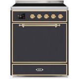 ILVE 30" Majestic II Series Induction Range with 4 Elements 2.3 cu. ft. Total Oven Capacity TFT Oven Control Display (UMI30QNE3)
