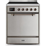 ILVE 30" Majestic II Series Induction Range with 4 Elements 2.3 cu. ft. Total Oven Capacity TFT Oven Control Display (UMI30QNE3)