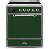 ILVE 30" Majestic II Series Induction Range with 4 Elements 2.3 cu. ft. Total Oven Capacity TFT Oven Control Display (UMI30QNE3)