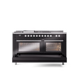 ILVE Professional Plus II 60 Inch Dual Fuel Freestanding Range in Stainless Steel with Trim - UP60FSWMP
