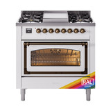 ILVE Nostalgie II Noblesse 36″ Dual Fuel Range Triple Glass Door -UN36FNMP