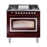 ILVE Nostalgie II Noblesse 36″ Dual Fuel Range Triple Glass Door -UN36FNMP