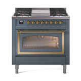 ILVE Nostalgie II Noblesse 36″ Dual Fuel Range Triple Glass Door -UN36FNMP