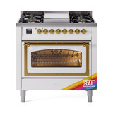 ILVE Nostalgie II Noblesse 36″ Dual Fuel Range Triple Glass Door -UN36FNMP