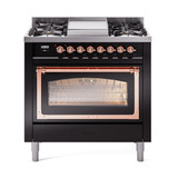 ILVE Nostalgie II Noblesse 36″ Dual Fuel Range Triple Glass Door -UN36FNMP