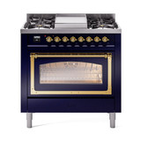 ILVE Nostalgie II Noblesse 36″ Dual Fuel Range Triple Glass Door -UN36FNMP