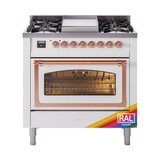 ILVE Nostalgie II Noblesse 36″ Dual Fuel Range Triple Glass Door -UN36FNMP