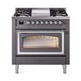 ILVE Nostalgie II Noblesse 36″ Dual Fuel Range Triple Glass Door -UN36FNMP