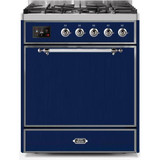 ILVE - Majestic II Series - 30 Inch Dual Fuel Freestanding Range Gas/Propane (UM30DQNE3)