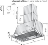 ILVE 60" Wall Mount Range Hood features 600 CFM Blower Anti-grease Filter 2 Warming Lights Filter Light Indicator Auto-off Function and 4 Fan Speeds UAM150