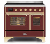 ILVE 40 Inch Majestic II Series Freestanding Electric Double Oven Range with 6 Elements, Triple Glass Cool Door, Convection Oven, TFT Oven Control Display and Child Lock (UMDI10NS3)