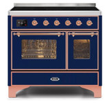 ILVE 40 Inch Majestic II Series Freestanding Electric Double Oven Range with 6 Elements, Triple Glass Cool Door, Convection Oven, TFT Oven Control Display and Child Lock (UMDI10NS3)