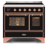 ILVE 40 Inch Majestic II Series Freestanding Electric Double Oven Range with 6 Elements, Triple Glass Cool Door, Convection Oven, TFT Oven Control Display and Child Lock (UMDI10NS3)