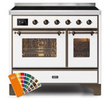 ILVE 40 Inch Majestic II Series Freestanding Electric Double Oven Range with 6 Elements, Triple Glass Cool Door, Convection Oven, TFT Oven Control Display and Child Lock (UMDI10NS3)
