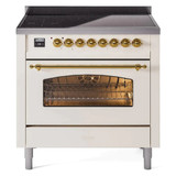 ILVE 36" Nostalgie II Series Freestanding Electric Double Oven Range with 5 Elements, Triple Glass Cool Door, Convection Oven, TFT Oven Control Display and Child Lock - UPI366NMP