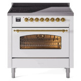 ILVE 36" Nostalgie II Series Freestanding Electric Double Oven Range with 5 Elements, Triple Glass Cool Door, Convection Oven, TFT Oven Control Display and Child Lock - UPI366NMP