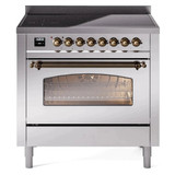 ILVE 36" Nostalgie II Series Freestanding Electric Double Oven Range with 5 Elements, Triple Glass Cool Door, Convection Oven, TFT Oven Control Display and Child Lock - UPI366NMP
