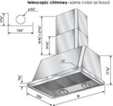 ILVE 48" Majestic Wall Mount Range Hood with 600 CFM Blower Anti-grease Filter 2 Warming Lights Filter Light Indicator Auto-off Function and 4 Fan Speeds (UAM120)