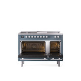 ILVE Professional Plus II 48" Dual Fuel Range with 5 Sealed Burners Griddle French Top Triple Glass Door - UP48FSWMP