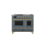 ILVE 40 Inch Majestic II Series Natural Gas/ Propane Gas Burner and Electric Oven with 6 Sealed Burners (UMD10FDNS3)
